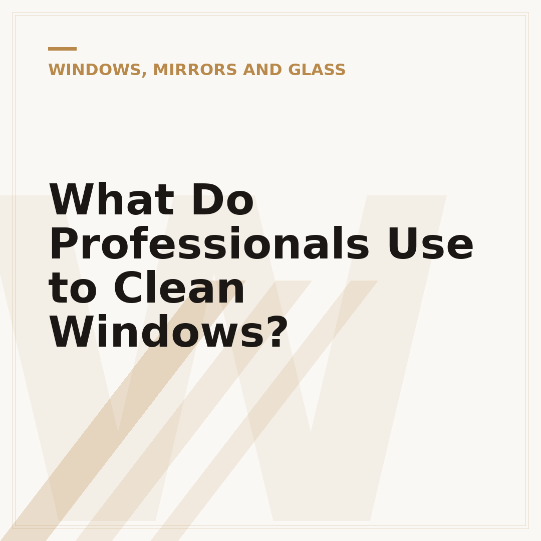 What Do Professionals Use to Clean Windows?