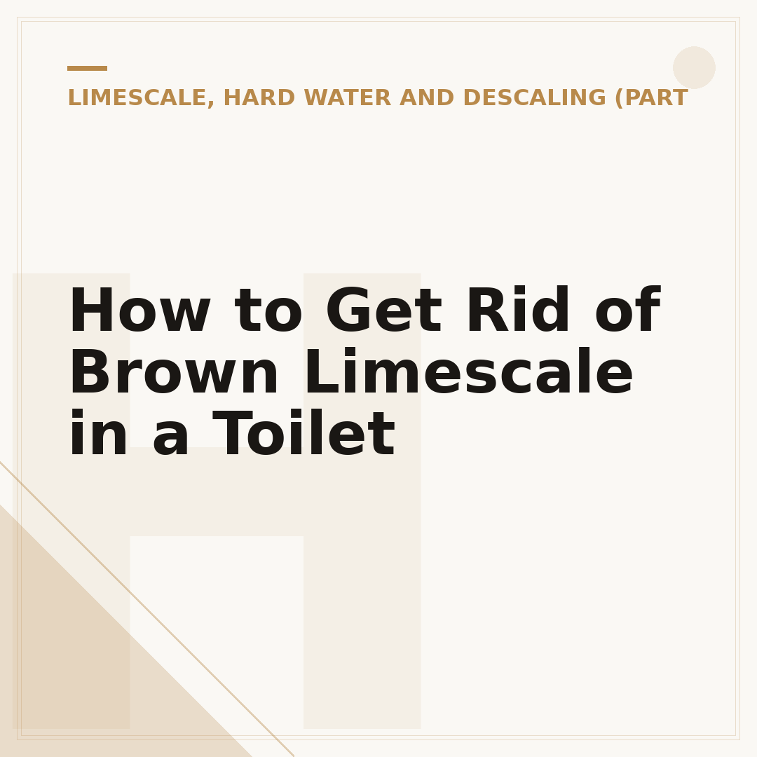 How to Get Rid of Brown Limescale in a Toilet