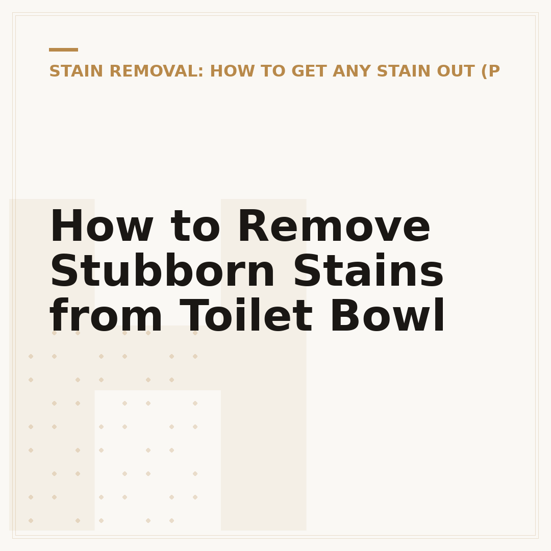 How to Remove Stubborn Stains from Toilet Bowl