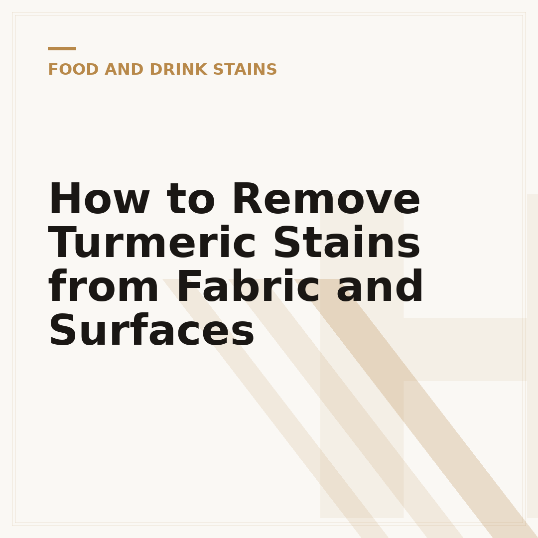 How to Remove Turmeric Stains from Fabric and Surfaces