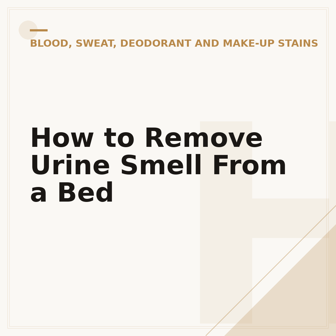 How to Remove Urine Smell From a Bed