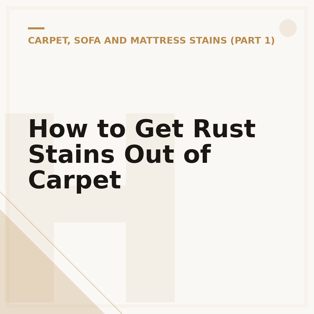 How to Get Rust Stains Out of Carpet