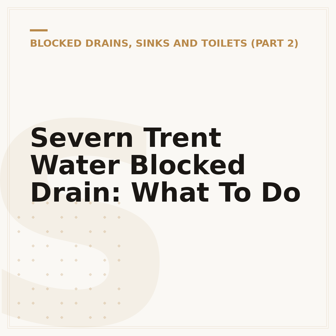 Severn Trent Water Blocked Drain: What To Do