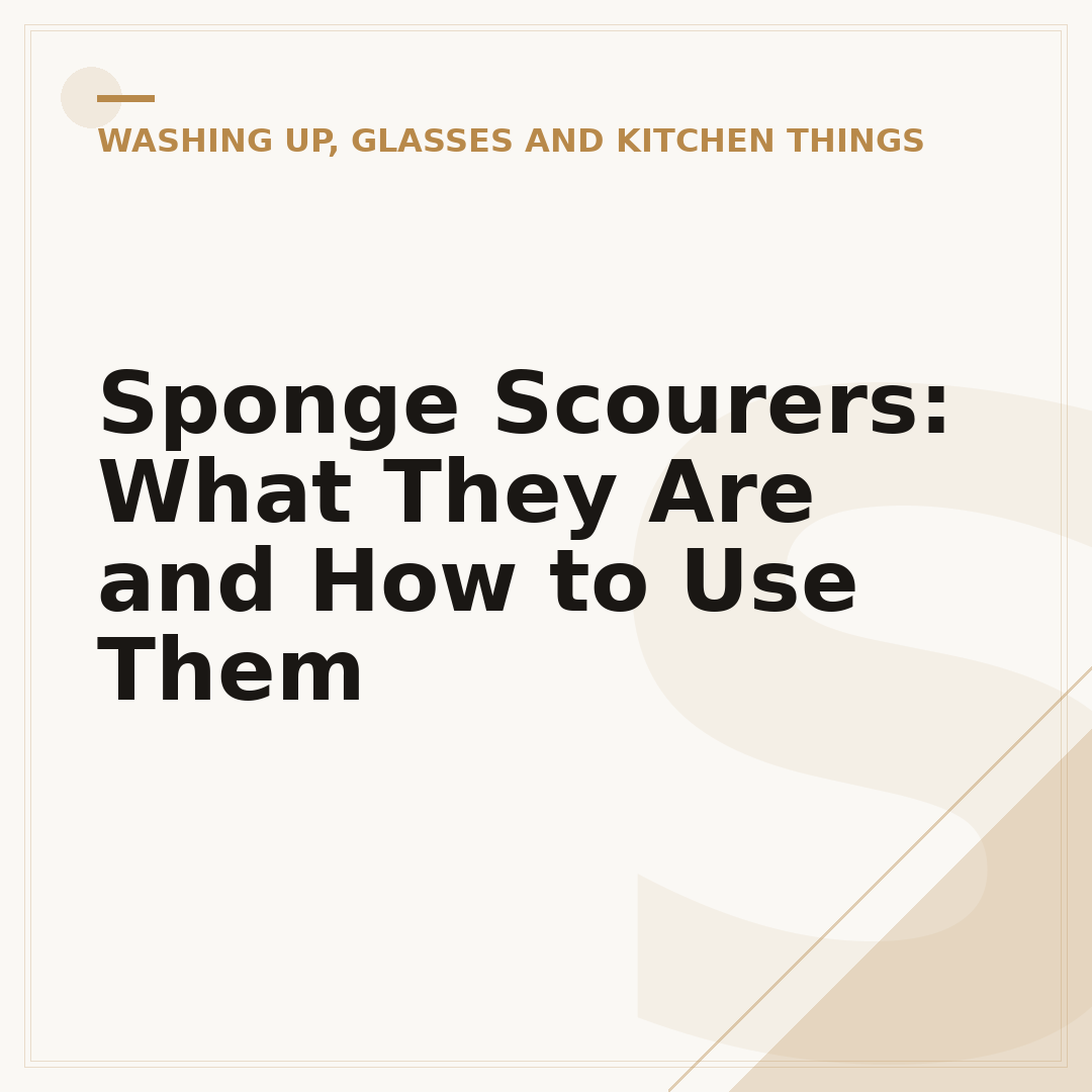 Sponge Scourers: What They Are and How to Use Them