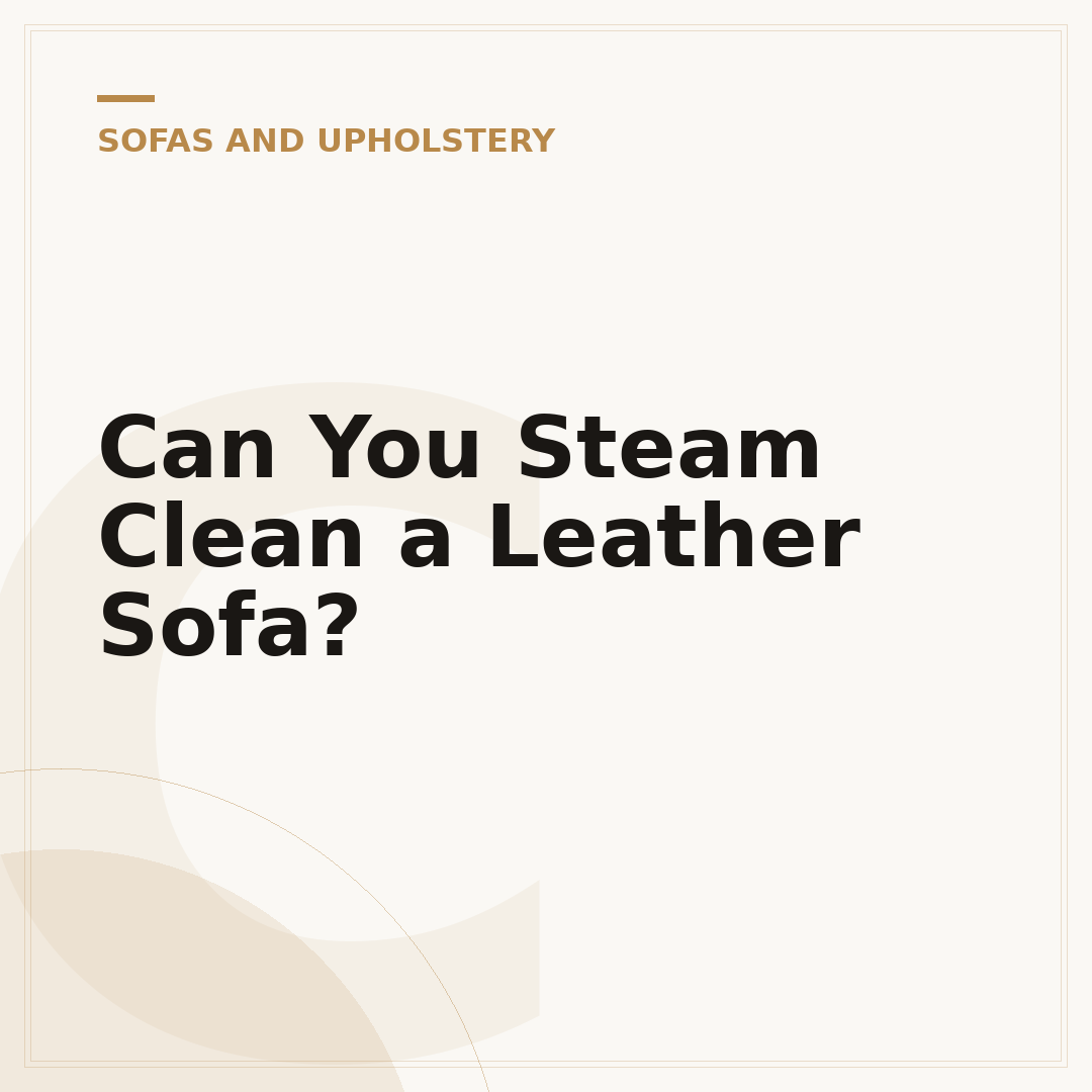 Can You Steam Clean a Leather Sofa?