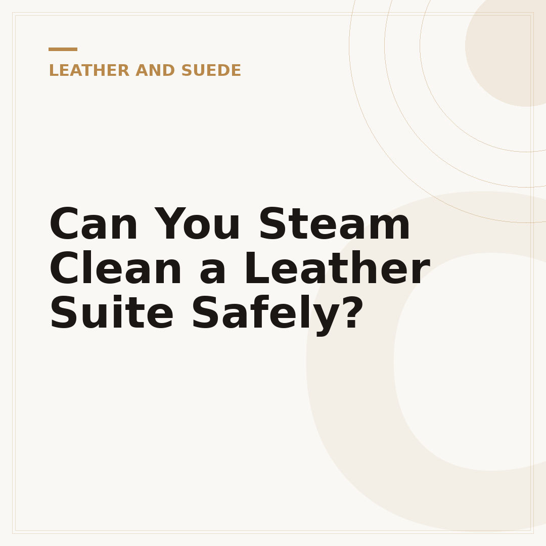 Can You Steam Clean a Leather Suite Safely?