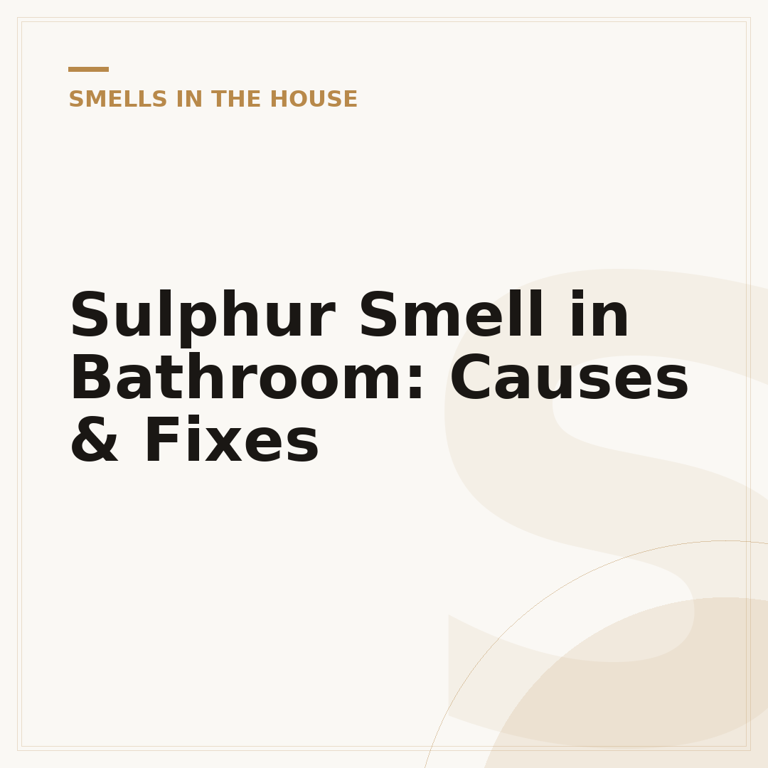 Sulphur Smell in Bathroom: Causes & Fixes