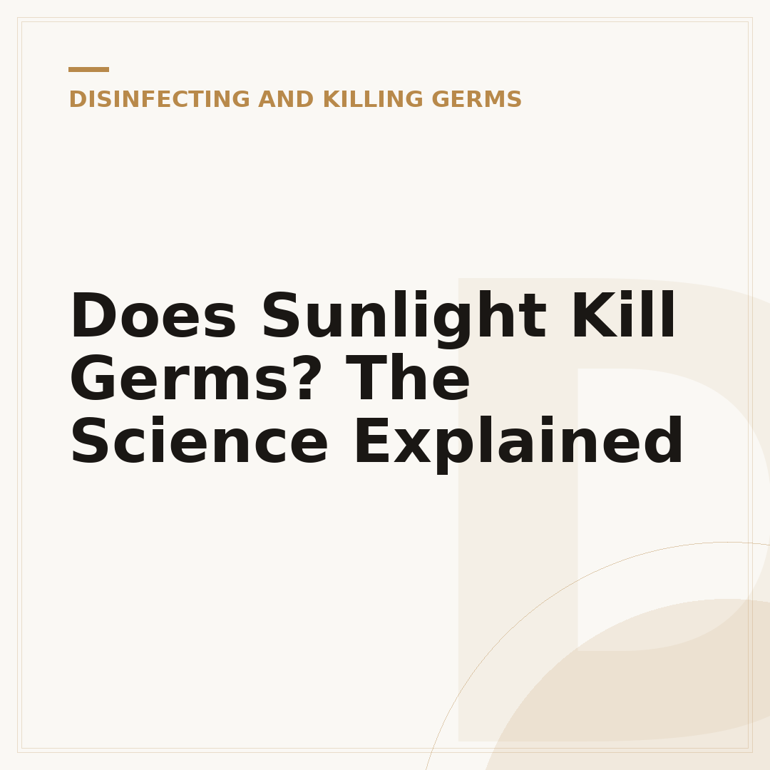 Does Sunlight Kill Germs? The Science Explained