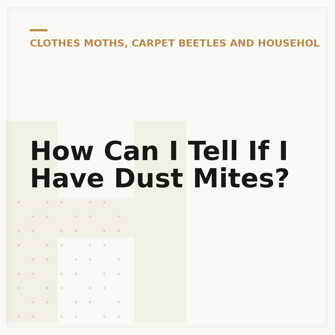How Can I Tell If I Have Dust Mites?