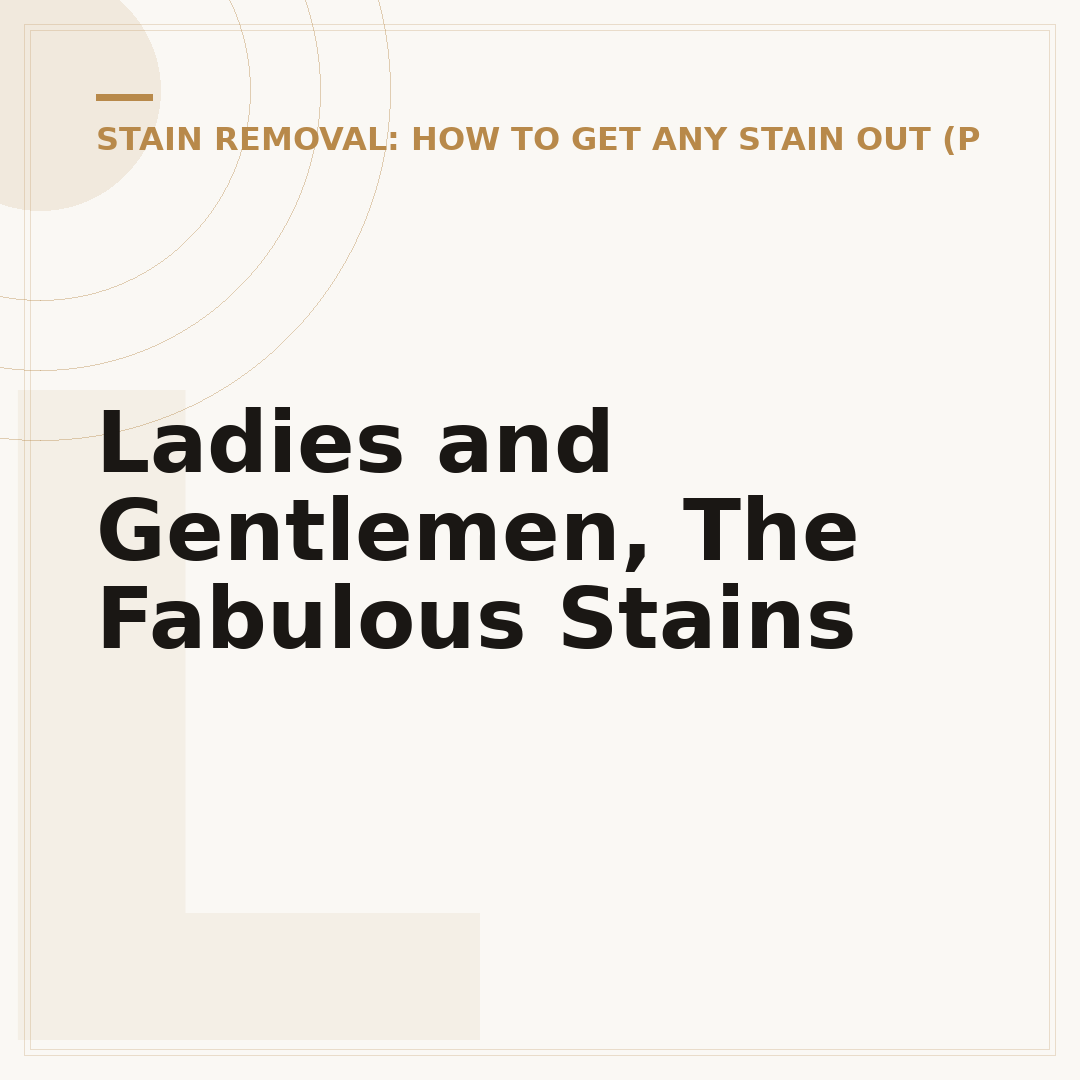 Ladies and Gentlemen, The Fabulous Stains