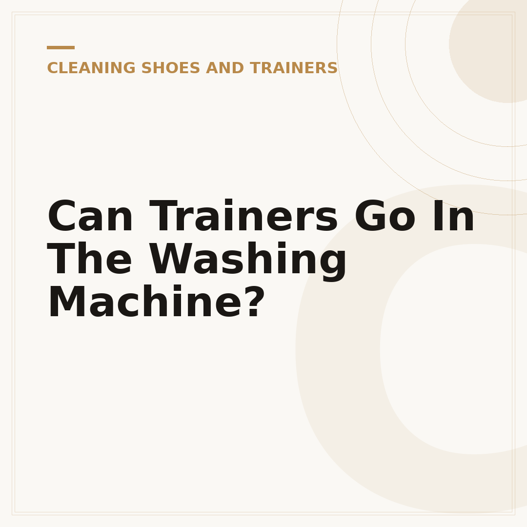Can Trainers Go In The Washing Machine?