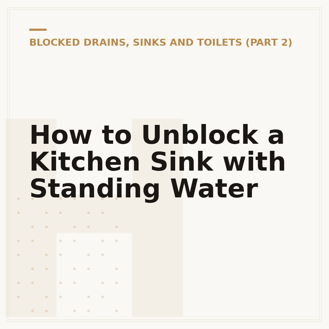 How to Unblock a Kitchen Sink with Standing Water