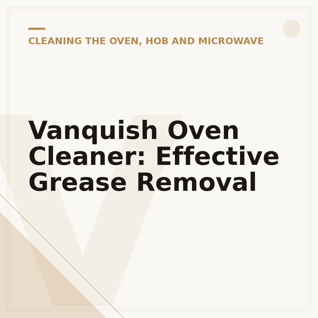 Vanquish Oven Cleaner: Effective Grease Removal