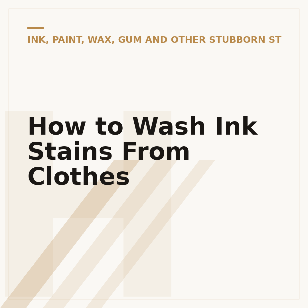 How to Wash Ink Stains From Clothes
