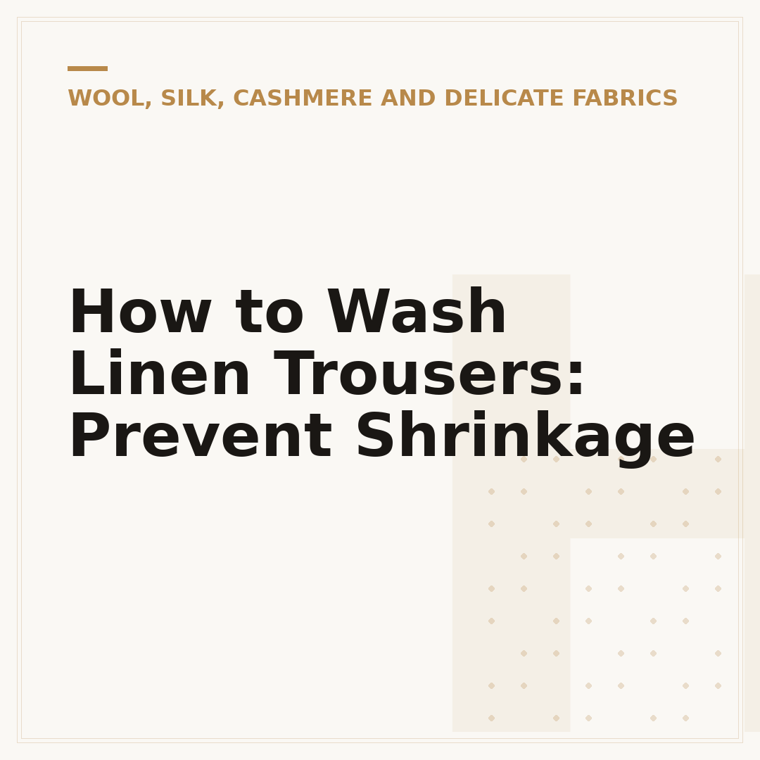 How to Wash Linen Trousers: Prevent Shrinkage