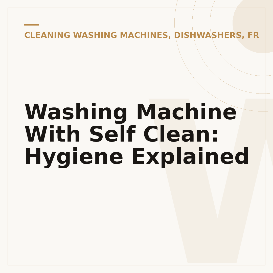 Washing Machine With Self Clean: Hygiene Explained