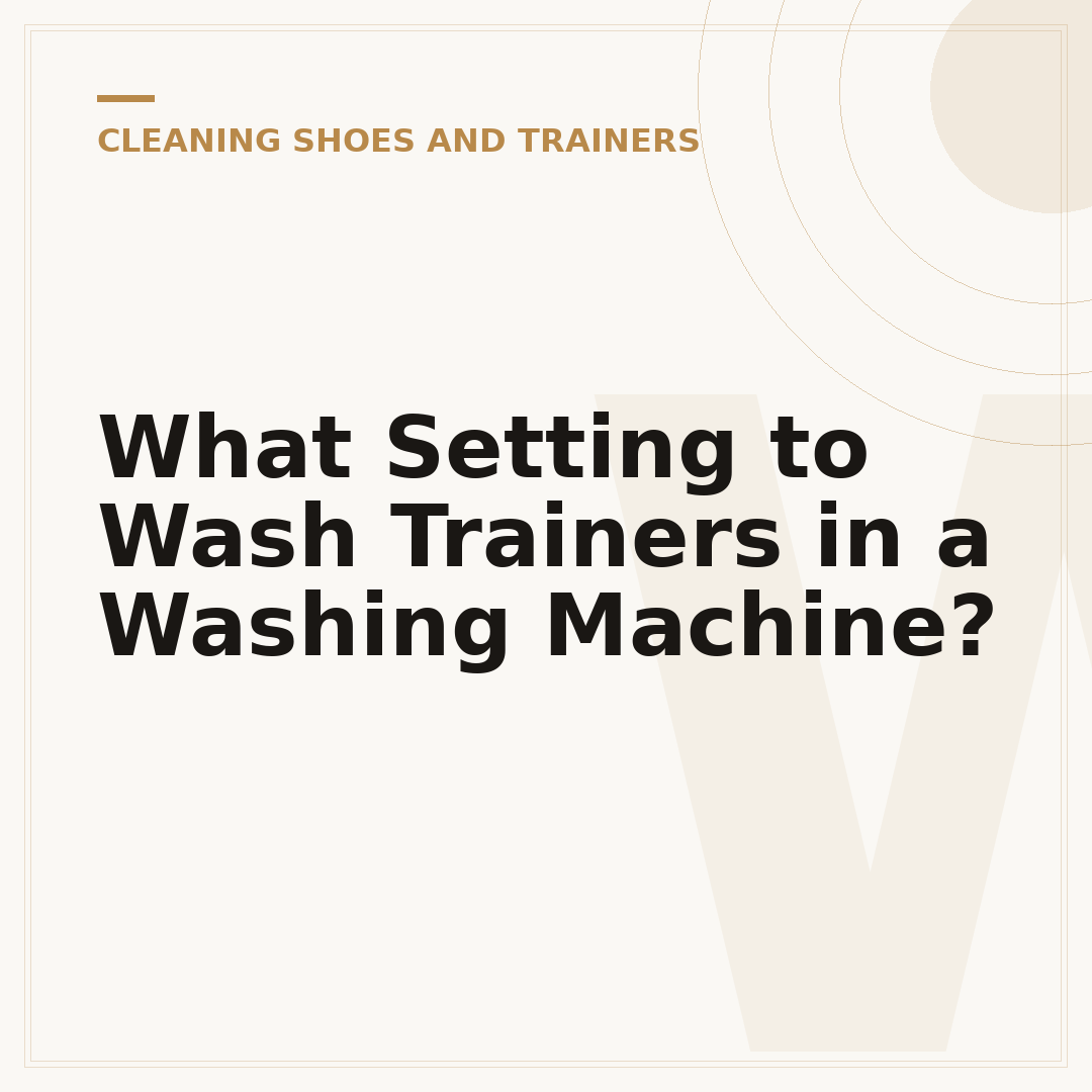 What Setting to Wash Trainers in a Washing Machine?