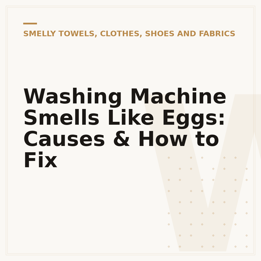 Washing Machine Smells Like Eggs: Causes & How to Fix