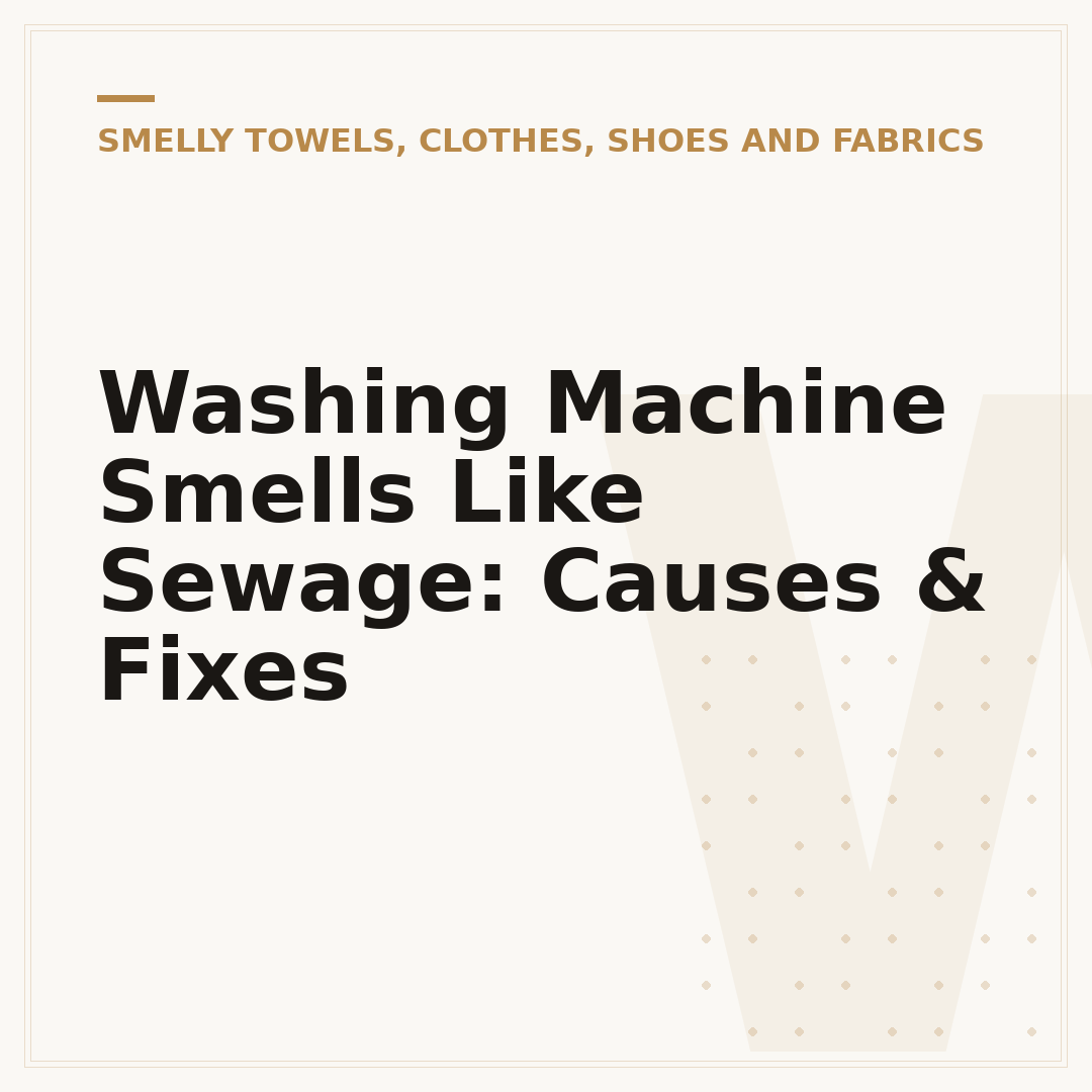 Washing Machine Smells Like Sewage: Causes & Fixes