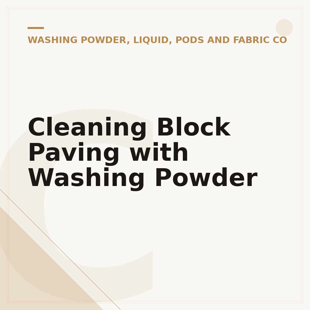 Cleaning Block Paving with Washing Powder