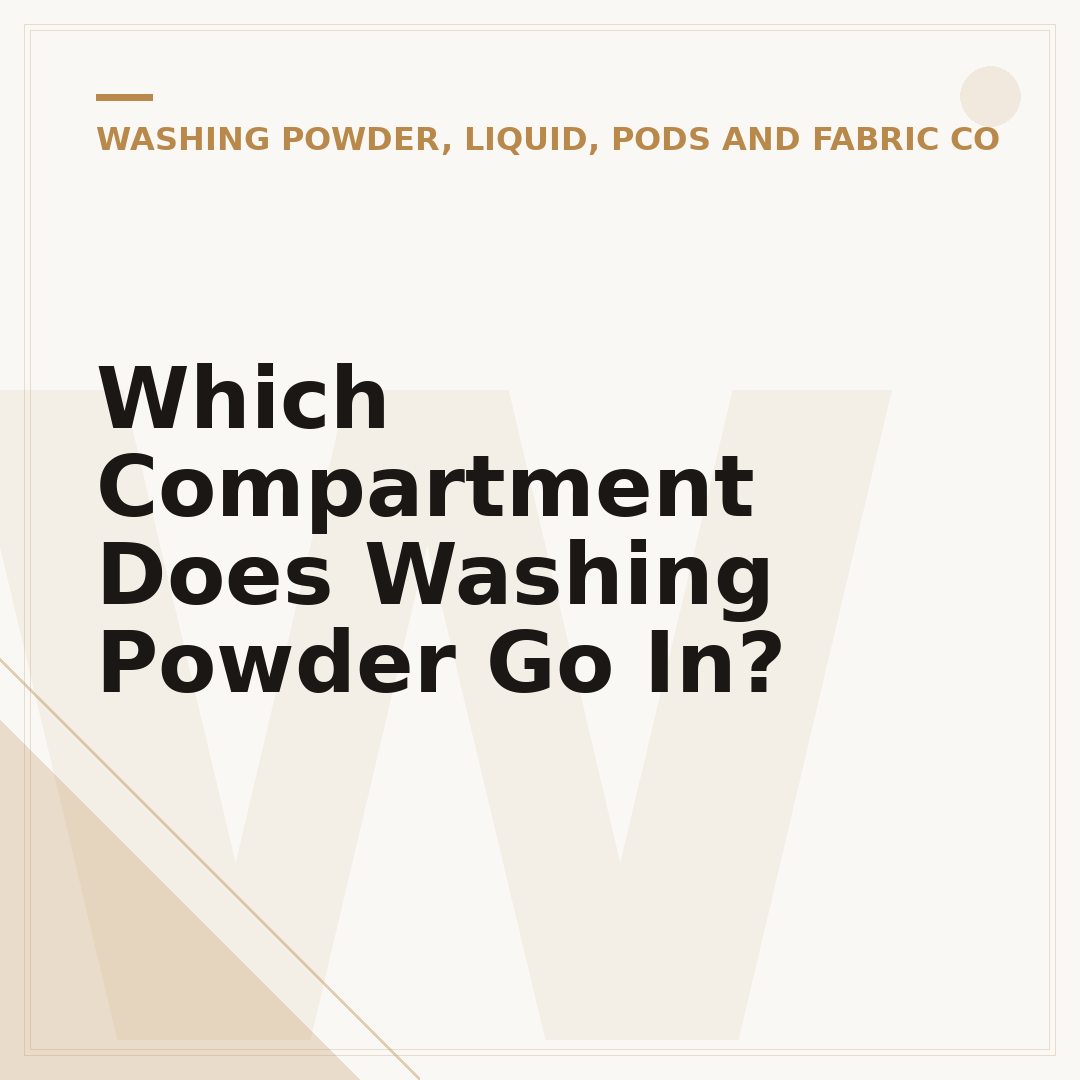 Which Compartment Does Washing Powder Go In?