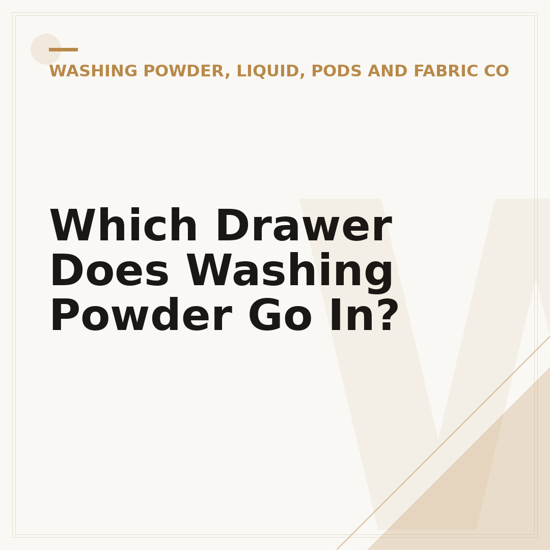 Which Drawer Does Washing Powder Go In?