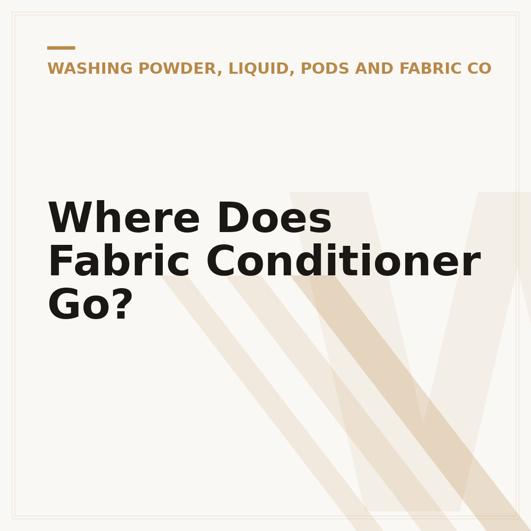 Where Does Fabric Conditioner Go?