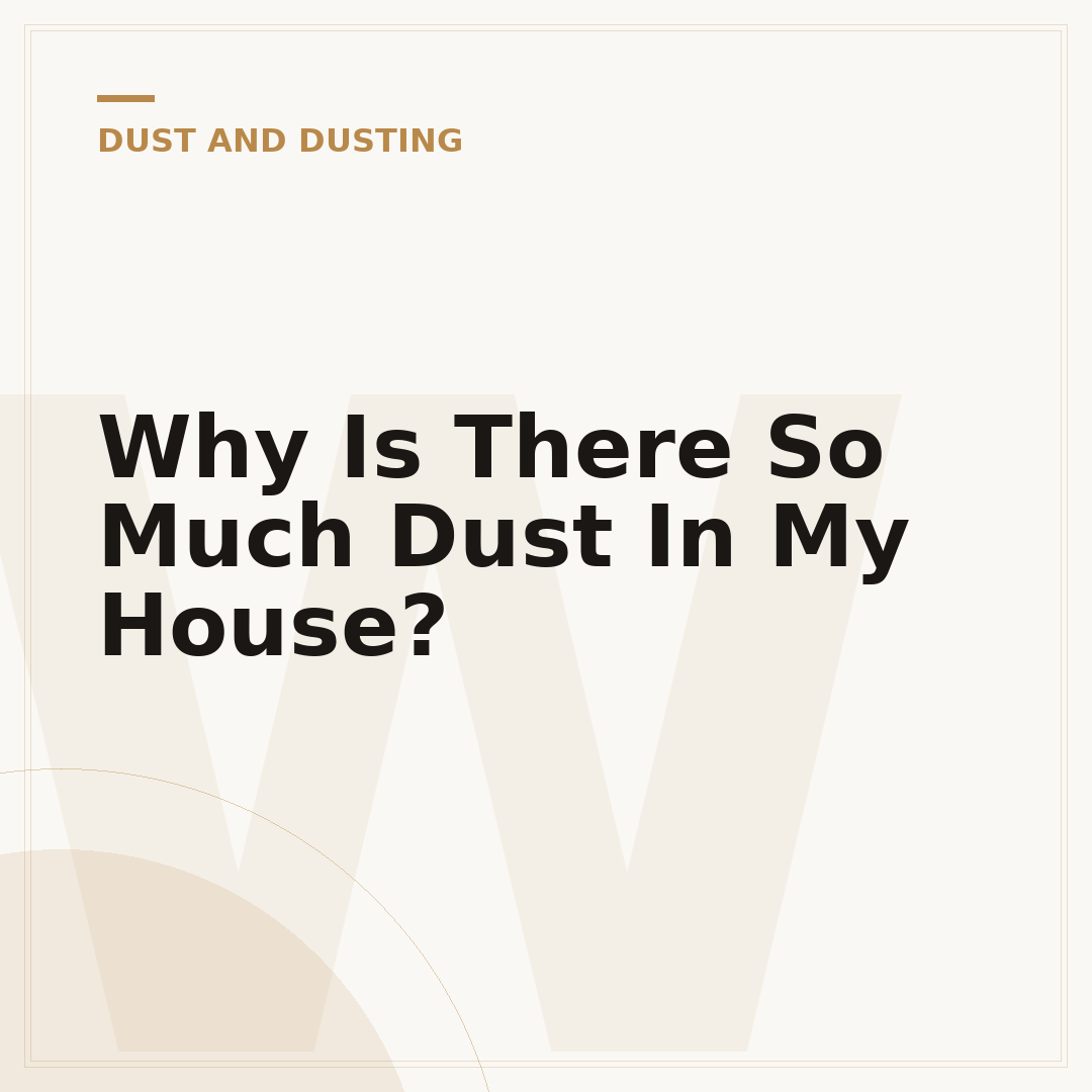 Why Is There So Much Dust In My House?