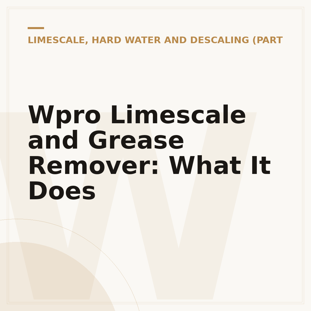 Wpro Limescale and Grease Remover: What It Does